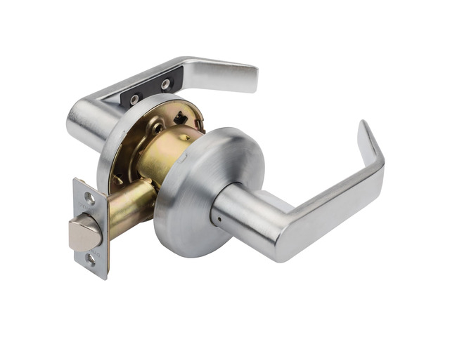 Passage Door Lever Lockset, ADA Compliant, Light Duty Non-Locking Handle for Hallway or Closet Use, Satin Chrome Finish, Model AUS-30-26D