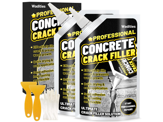 Concrete Crack Filler, 2.65LB High Elasticity Cement Crack Repair Sealant Slab Concrete Waterproof Repair Sealant for Driveways, Walkways, Patio,...