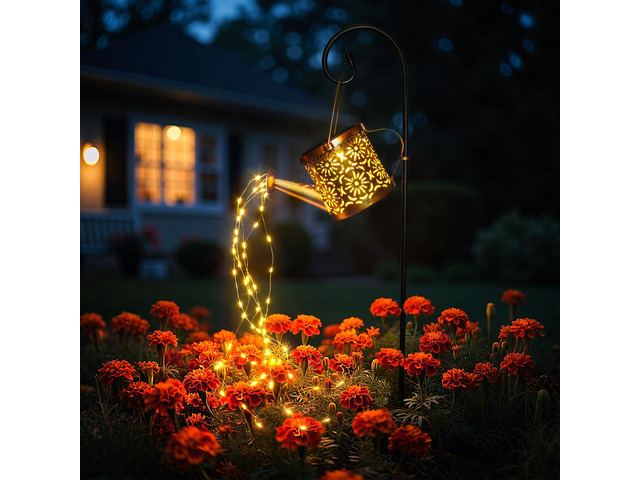 Solar Garden Lights Outdoor Decoration, Metal Solar Watering Can Lights Outdoor Waterproof, Small Patio Light Yard Lawn Pathway Decor, Gardening...
