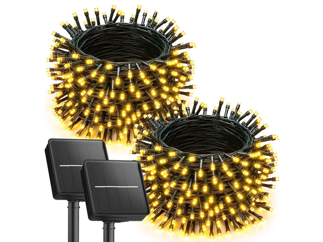 2 Pack Solar String Lights Outdoor Waterproof, 92Ft 240 LED Solar Lights Outdoor with 8 Modes, Outdoor Light Solar Powered for Patio Yard Tree...
