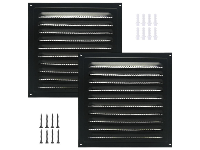 2pcs Attic Vent Soffit Vent Aluminum Wall Vent Metal Shed Vent Square Vent Louver Vent Grille with Built-in Insect Screen for Exterior Door House...