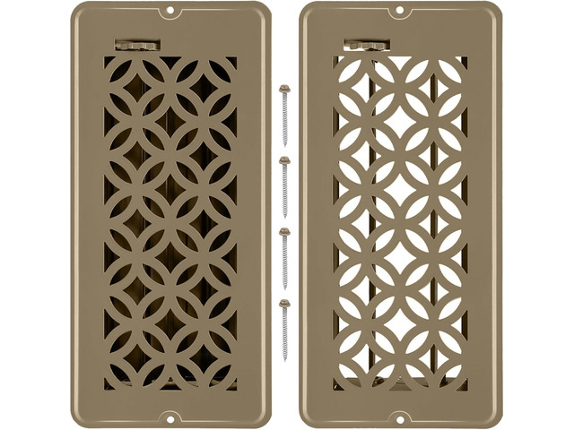 2 Pack Floor Vent Covers, Floor Register 4x10, Adjustable Decorative Vent Covers for Home Floor Ceiling or Sidewall Vent, Heavy Duty Walkable Steel...