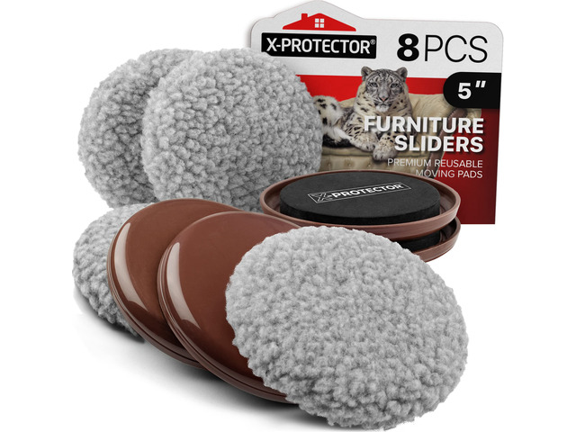 Furniture Sliders - 4+4 Pack 5 Multi-Surface Furniture Sliders 4 Furniture Movers for Carpeted Floors and 4 Hardwood Socks - Sliders for Carpet &...