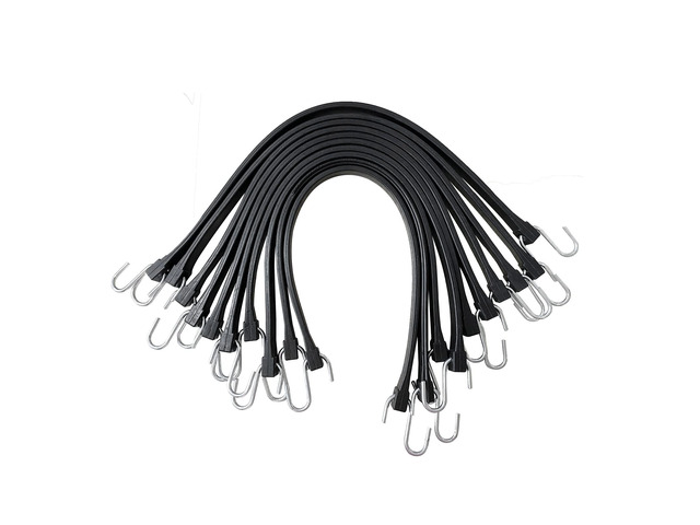 31' Rubber Tarp Straps with 150% Max Stretch, 100% EPDM Bungee Cords with Metal Crimped S Hooks, Ideal for Securing Tarps, Cargo, Canvases,...