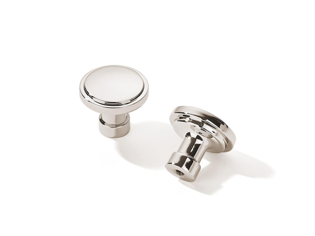 10 Pack Modern Polished Nickel Cabinet Knobs 1-1/4 inch Diameter Round Ergonomic Grip Indoor Use Kitchen Bathroom