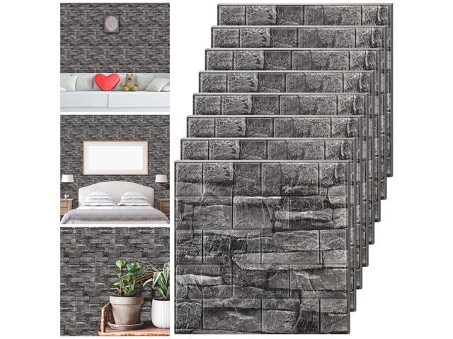 30 Pcs 28.8-48.4 Sq ft 3D Wall Panels Peel and Stick Foam Brick Wallpaper Printable Faux Rock Wall Covering Decorative Tiles Self Adhesive...
