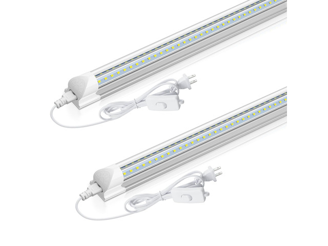 2FT LED Shop Light, 22W 3300LM 5000K, V-Shape T8 LED Lights Linkable Shop Lights Fixture, Under Cabinet Lighting for Workbench, Garage, Workshop,...
