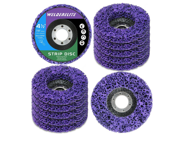 Paint Stripping Discs 12-Pack, 4-1/2' Purple Strip Disc Wheel for Angle Grinder, Ideal for Paint, Rust, and Grime Removal, Metal and Wood Stripping