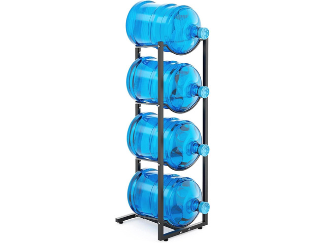 5 Gallon Water Jug Holder: 4 Tier Water Jug Stand Holder for 5 Gallon Water Dispenser- 5 Gal Water Bottle Storage Rack Organizer for Home Kitchen...