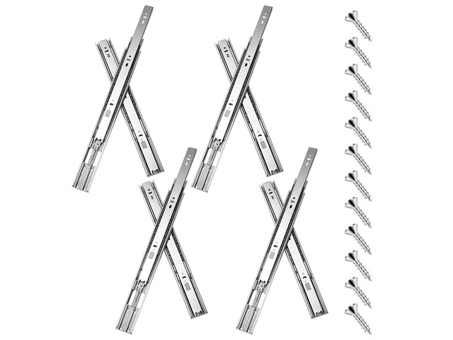 16 inch Drawer Slides 4 Pairs (8pcs) Soft Self Close Full Extension Ball Bearing Drawer Rails Side Mount Metal Dresser Runners for File Cabinet...