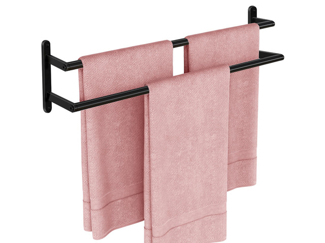 Double Towel Bar, 24Inch Towel Rack for Bathroom, Stainless Steel Double Bath Towel Bar, Wall Mounted Towel Holder, Double Towel Rod Towel Rail...