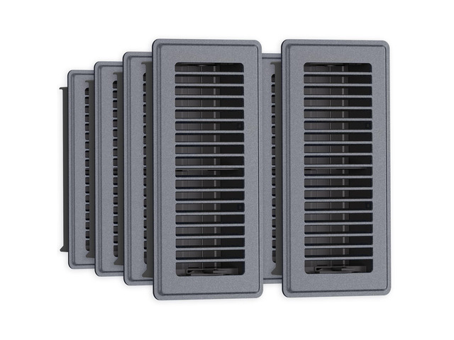 Floor Register 4 x 10-8 Pack Gray Floor Vents, Heavy-Duty Steel Adjustable Airflow Floor Vent Covers, Rust-Resistant Vent Cover are Suitable for...