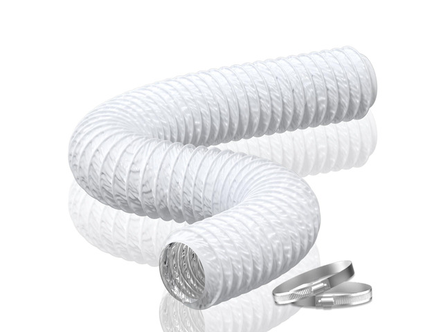 6 Inch Duct -16 FT White PVC and Aluminum Ducting for Heating Cooling Ventilation and Exhaust