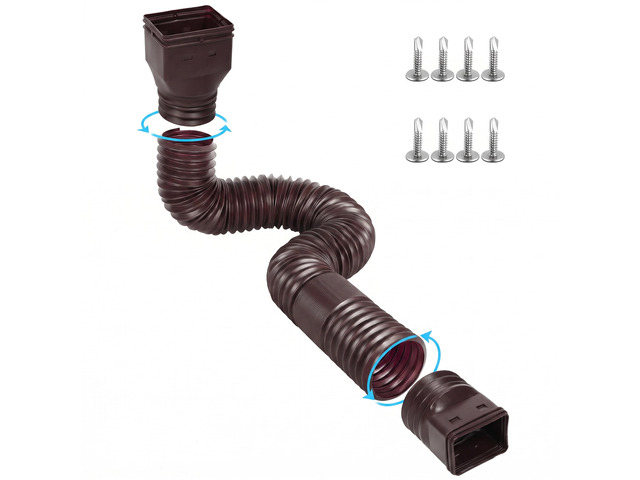 Rain Gutter Downspout Extensions, Downspout Extender for Rainwater Drainage Flexible, Down Spout Drain Extension Pipe and Extendable from 21 to 66...