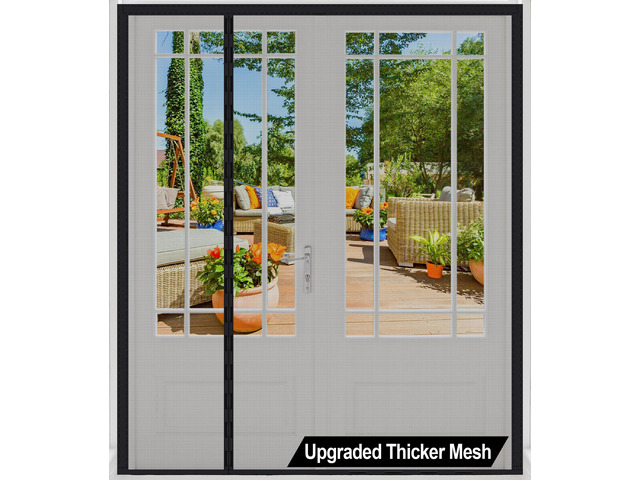 Magnetic Screen Door Thicker 255g/ Mesh for Sliding/French Doors Reversible Wide Left Right Side Opening Fits door to 70 x 80,Heavy Duty Mesh Bug...