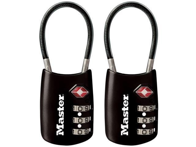 TSA Approved Combination Luggage Lock, Assorted, 2-Pack 4688T TSA Accepted Set Your Own Combination Luggage Cable Lock For Suitcases, Backpacks,...