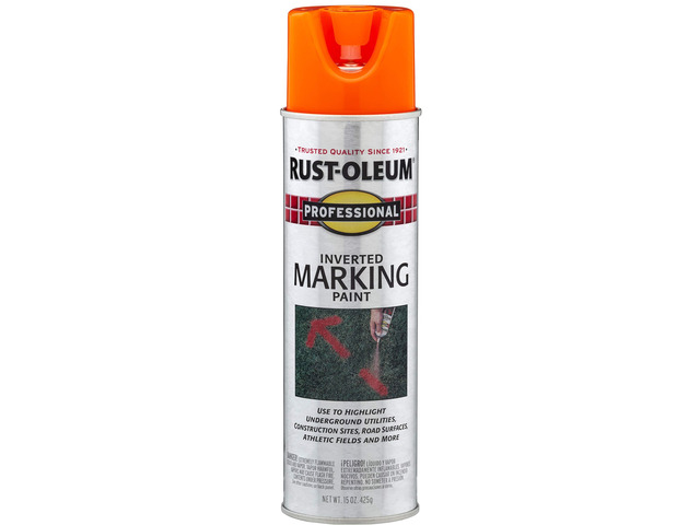 2554 Professional Inverted Marking Spray Paint, Fluorescent Orange, 15-Ounce Parking Lot Striping, Athletic Field Marking, High Visibility Lines,...