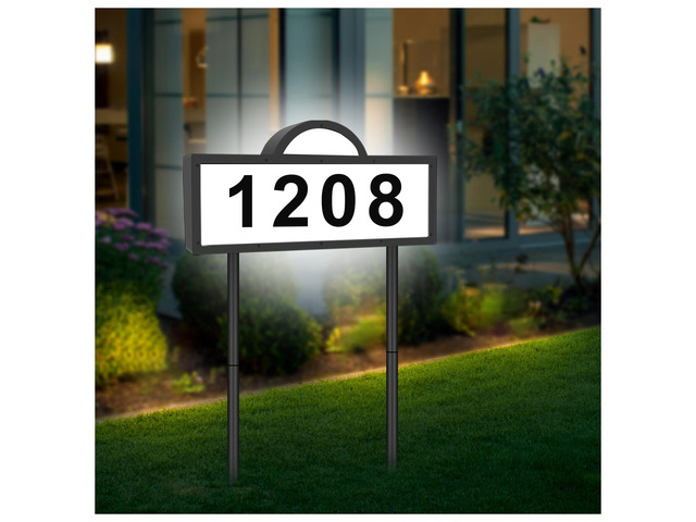 Solar House Numbers for Outside, 45 LEDs with Cool White or Warm White Lighted Address Sign for House Yard, IP65 Waterproof Solar Powered Address...