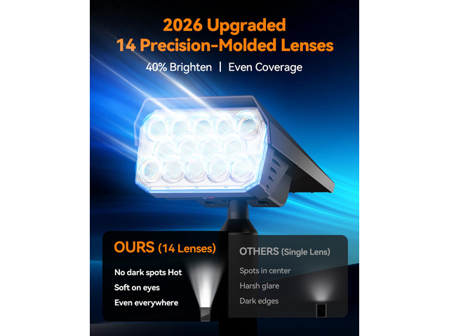 Solar Lights Outdoor Waterproof IP65, 56 LED 3 Lighting Modes Solar Spot Lights Outdoor, Solar Powered Landscape Lighting for Yard Pathway Garden,...