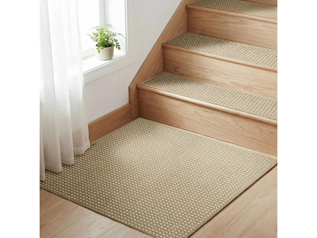 Chenille Stair Treads for Wooden Steps 31'x31', Ultra Soft Non-Slip Carpet Stair Runners Indoor, Peel and Stick Self-Adhesive Step Rugs for Kids &...
