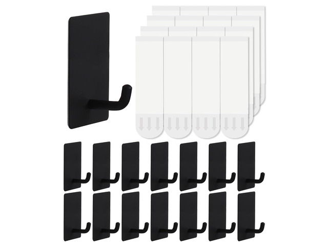 14 Pcs Towel Hooks with Removable Strips for Hanging, Adhesive Wall Heavy Duty, Outdoor No Damage, Sticky Hook for Bathrooms, Shower, Stockings,...