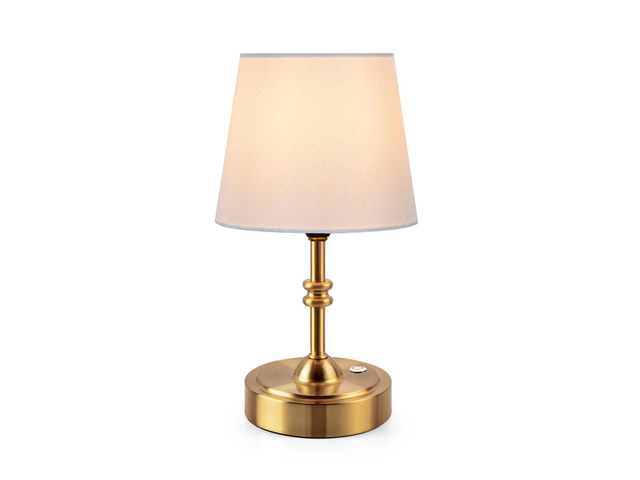 Small Cordless Lamp Dimmable-Battery Operated Table lamp, 4000mAh Rechargeable, Touch Bedside Lamp with White Fabric Shade, 2700K Bulb Included,...