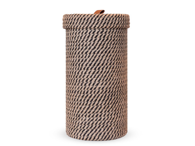 Handmade Cotton & Jute Toilet Paper Holder Woven Toilet Paper Stand & Storage Basket with Lid, Freestanding Organizer for Bathroom, Fits 3 Mega...