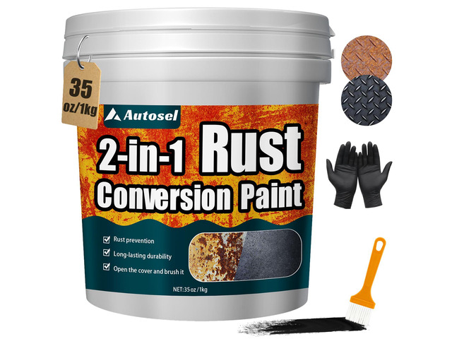 2-in-1 Rust Converter & Metal Primer, Stops Rust,Rust Inhibitor Paint for Metal, Rust Conversion Paint, Heat-Resistant Anti Rust Coating for Car,...