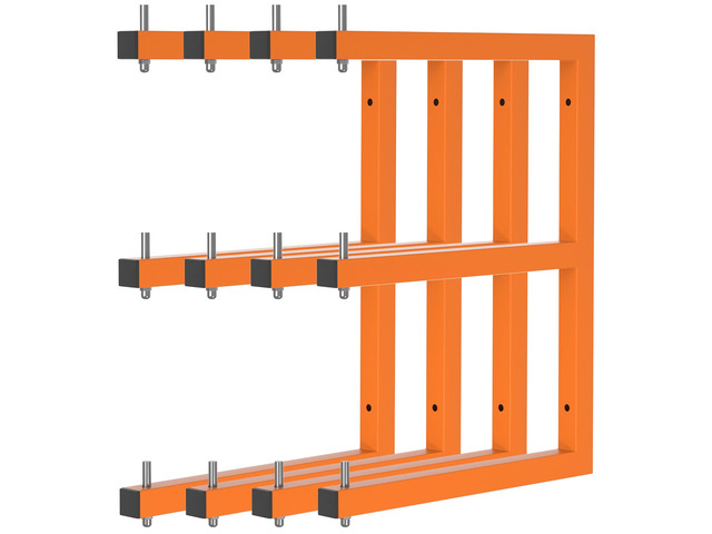 Lumber Rack Wall-Mounted Lumber Storage Rack, Heavy Duty Wood Storage Racks with 6-Level System, 1320 LB Sturdy Garage Wood Organizer, Orange...