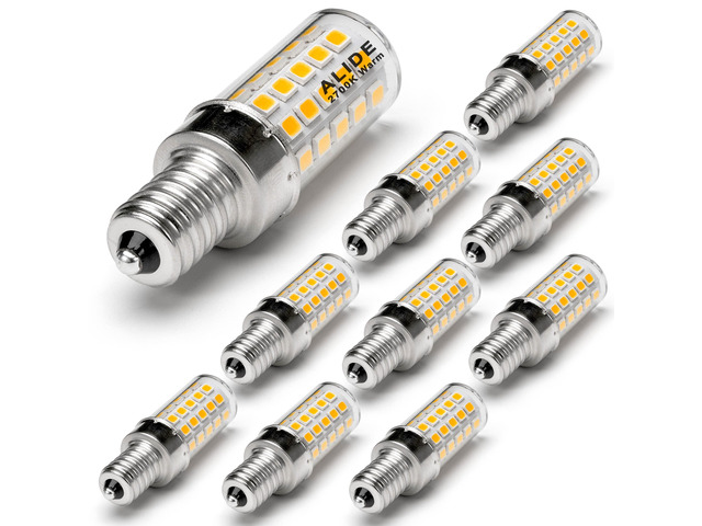 E12 LED Candelabra Chandelier Bulbs 60W C7,2700k Warm White 10PCS E12 60 Watt Halogen Equivalent T6 110V 120V, Small Base E12 LED Bulbs for...