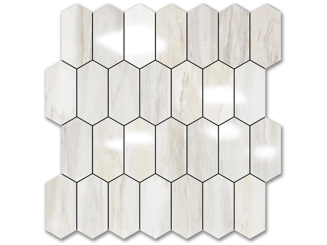 Long Hexagon Peel and Stick Backsplash Tile - 10 Sheets Stick on Backsplash for Kitchen and Bathroom 12.4 x 12 Inch Glossy Wood Grain PVC Self...