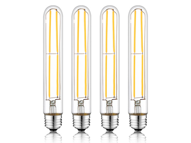 7.3 Inch E26 Led Bulb 6W, Equal 80 Watt 3000K Warm White Edison Bulbs Dimmable, T10 T9 Long Tubular Clear Glass Light Bulb 800LM for Pipe Pendant...