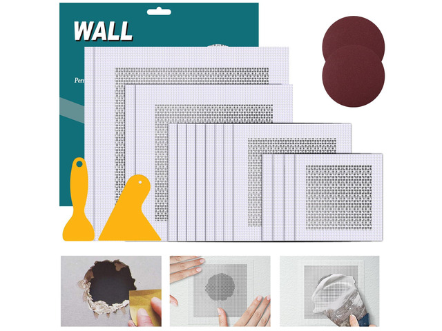 Drywall Repair Kit 20 Pack Aluminum Wall Repair Patch Kit, 2/4/6/8 inch Fiber Mesh Over Galvanized Plate, Dry Wall Hole Repair Patch Metal Patch...