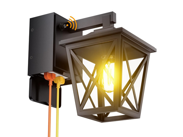 Porch Lights with GFCI Outlet Aircraft Grade Aluminum Alloy-Black 1PC Dusk to Dawn Outdoor Lights Waterproof IP 68 Upgraded 3 Lighting Modes...