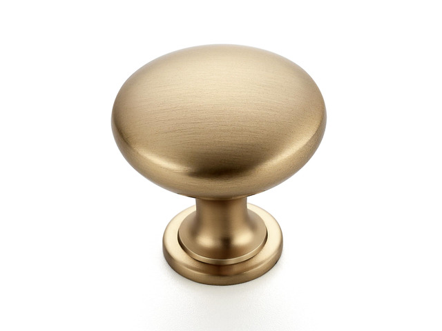 Champagne Bronze Cabinet Knobs Solid Knobs 1-1/6 Inch 25 Pack Zinc Alloy, Kitchen Cabinet Pulls, Single Hole, Screws Included, Smooth Design,...