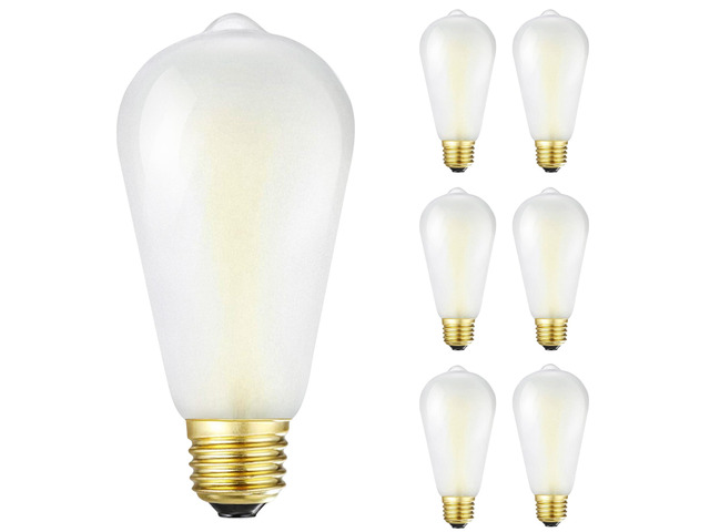 E26 Frosted Edison LED Bulbs 60W Dimmable 3000K Vintage Light Bulbs Soft White 6W Equal 60W Frosted LED Bulbs,600LM,AC120V, ST58 Dimmable Antique...