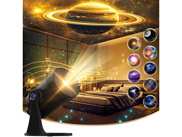 [White Noise] Galaxy Projector, 28 Soothing Sounds Star Projector Sound Machine, Solar System Space Planetarium Projector Night Light, Room Decor...