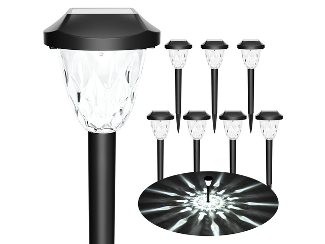 Solar Pathway Lights, 8 Pack Outdoor Waterproof Elegant pattern auto on/off dusk to dawn. Perfect for yard, garden, walkway, driveway, lawn....