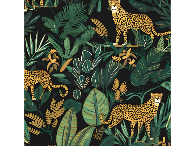 Black Gold Vintage Leopard Peel and Stick Wallpaper 17.5' x 393' Waterproof Vinyl Self Adhesive Removable Renter Friendly Floral Contact Paper