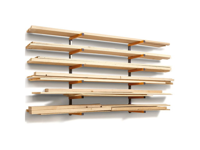 Wood Rack, 6-Level Wall Mount Lumber Storage Rack for Wood Storage Heavy duty wall mounted lumber storage rack for garage organization; 6-level...