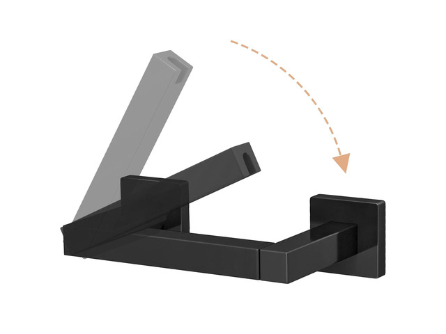 Toilet Paper Holder Matte Black, Wall Mounted Pivoting for Bathroom Square Tissue Paper Holder, Stainless Steel, Double Post Pivoting, Commercial...