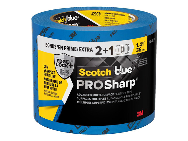 PROSharp Painter's Tape 1.5 Inch Wide, 3 Rolls 1.41 in x 60 yd, Blue Paint Tape, Protects Surfaces and Removes Easily, Edge-Lock Tape for Indoor...