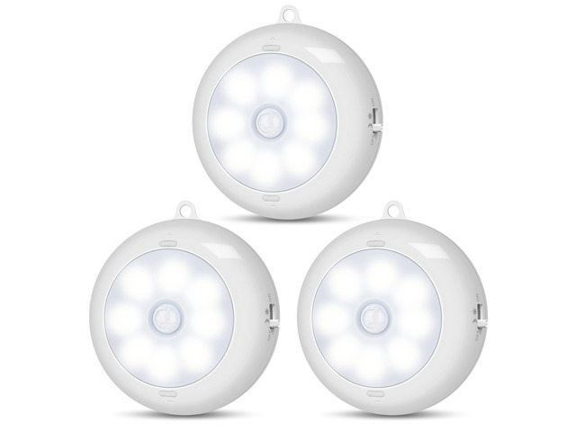 Motion Sensor Light Indoor AA Battery Operated, Under Cabinet Lighting, Magnetic Stick on LED Puck Lights for Stair, Wall, Closet, Dimmable, 6000K...