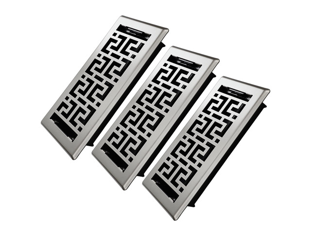 Floor Register 4x10, 3 Pack Heavy Duty Walkable Steel Floor Covers Adjustable Control Lever Thicker 2mm Metal Decorative HVAC Vent Cover for Home...