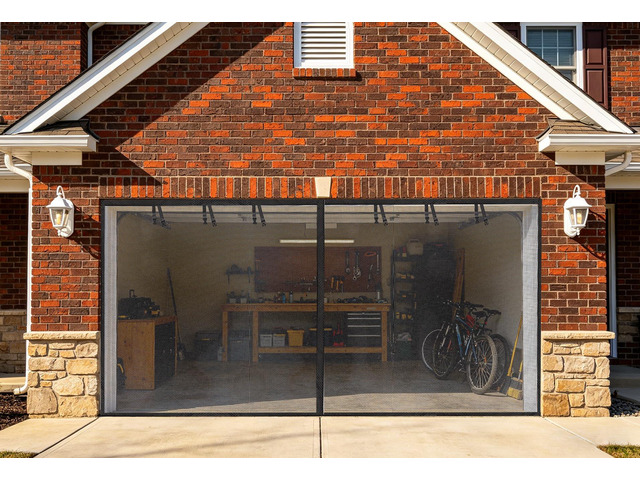 Garage Screen Doors, 9×7FT for 1 Car Garage, Heavy Duty Fiberglass Durable Magnetic Retractable Hands Free Garage Door Screen with 4 Roll Up...