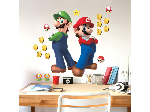 RMK5223GM Super Mario, Luigi and Mario Peel and Stick Wall Decals