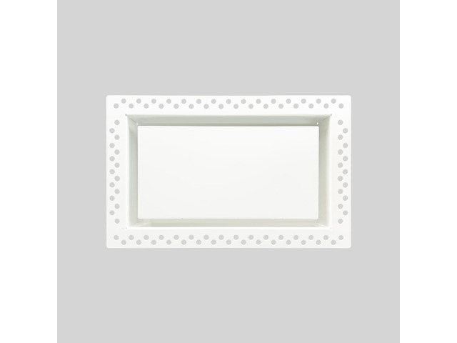 Flush Wall Vent Cover 6x10 Inch for Drywall Vent, Metal Wall-Mounted Air Register Grille, Easy Install, Paintable, (White, 1 Pc, No Manual Damper)