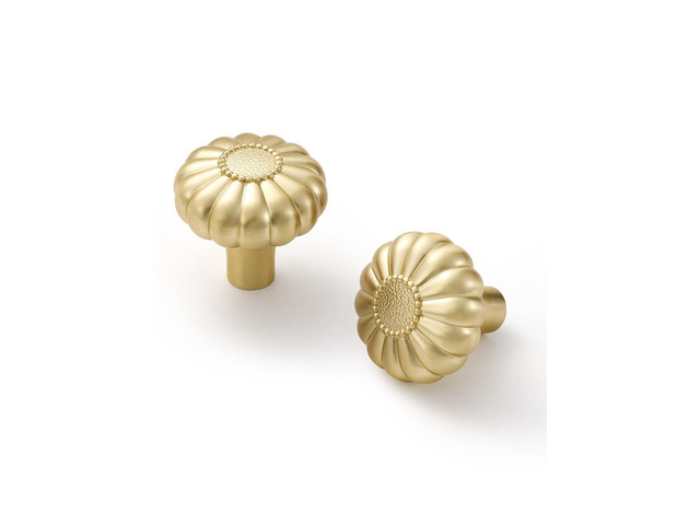 Brushed Gold Cabinet Knobs 10 Pack Brass Drawer Pulls Kitchen Cupboard Bathroom Dresser Cabinet Hardware Handles Zinc Alloy