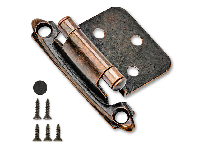 50 Pack 25 Pairs 1/2' Overlay Cabinet Door Hinges - Oil Rubbed Bronze Self Closing Hinges