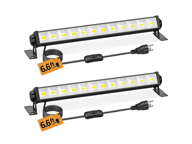 40W LED Shop Lights, 5400LM Plug in Garage Light, 6000K Daylight, 2 Pack 6.6FT Cord, Switch, Work Lights for Garage, Workshop, Workbench,...